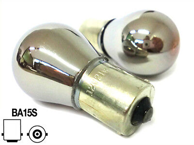 COPPIA Lampada Lampadina Luce CARALL S25 (BA15S) P21W 12V 21W CROMATA ARANCIO