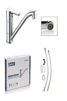 Kit Miscelatore Rubinetto Bocca Bassa Argento Cromato 100X240mm <ul><li>Il da