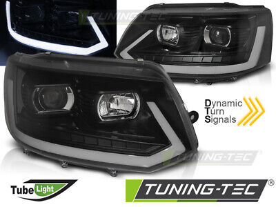 HEADLIGHTS TUBE LIGHT BLACK SEQ fits T5 2010-2015