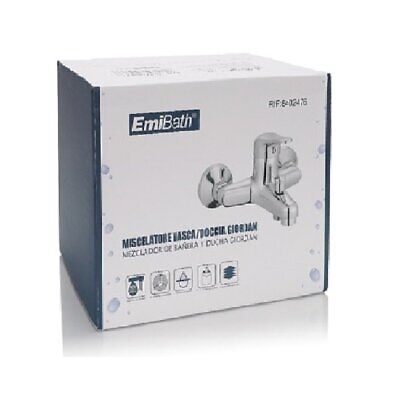 Kit Rubinetto Vasca Doccia Miscelatore A Muro Monoleva Acqua Calda e Fredda