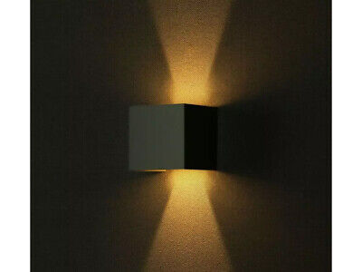Applique Led Quadrata Da Parete 12W 4000K Carcassa Grigia IP54 Doppio