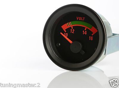 Manometro Strumento 52mm ROAD ITALIA ABARTH 16v Voltmetro 10-16 VOLT