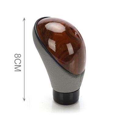Autoricambi Pomello Leva Cambio 8cm, Universale in Pelle Grigio e Effetto Legno