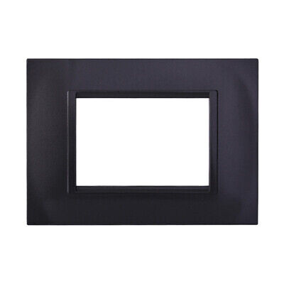 ETTROIT Placca Plastica Quadrata Serie Space 3P Colore Acciaio Scuro