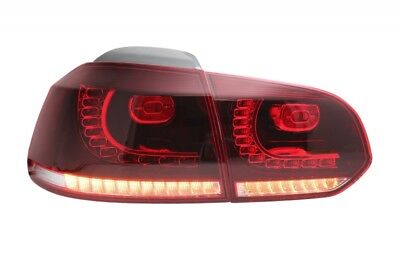 Coppia Fari Fanali Posteriori Tuning Golf VI 6 08-12 ROSSI LED FRECCIA DINAMICA