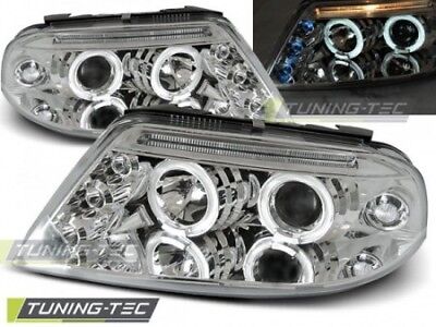 Coppia Set Fari Fanali anterior Tuning PASSAT 3BG 09.00-03.05 ANGEL EYES Cromato