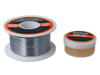 Filo Stagno Per Saldature 2mm 60g + Pasta Flussante Saldatura <ul><li>Rotolo di
