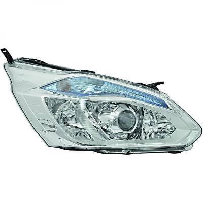 Faro fanale anteriore destro TRANSIT e TOURNEO CUSTOM 13- cromato H7+H15