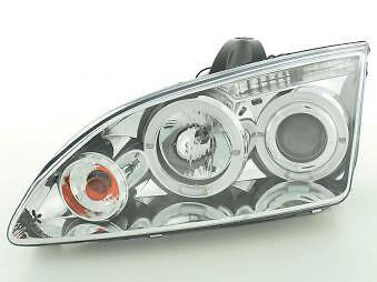Coppia Fari Fanali Anteriori Tuning Angel Eyes Focus 2 05-08 cromato