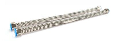 Coppia Tubi Flessibili Per Miscelatore Rubinetto Lungo 50cm Connettori F 1/2" e