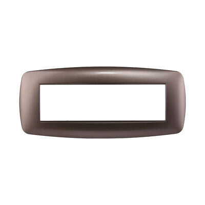 ETTROIT Placca Slim Serie Space 7P Colore Bronzo Compatibile Con Bticino Living