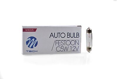 LOTTO DI 10 PEZZI Lampada M-TECH C5W 12V/5W T11x41 SV8.5 CLEAR
