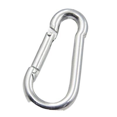 Kit 2 Pezzi Moschettoni a Forma D in Acciaio Modello Portachiavi Rinforzato