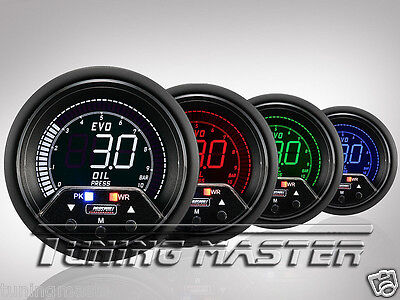 Manometro Strumento PROSPORT 52mm Pressione Olio 0-10 BAR Allarme PICCO 4COLORI