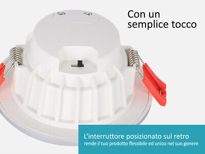 Lampada Faretto Led Da Incasso 10W CCT Dimmerabile Carcassa Nera 2700K 4000K