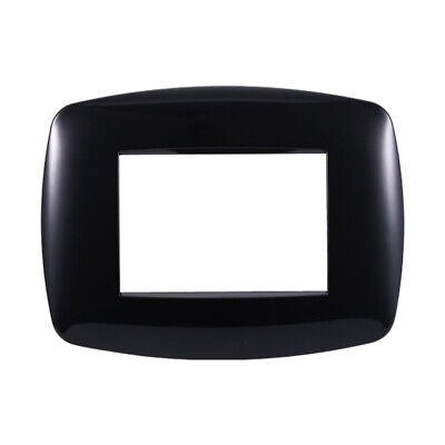 ETTROIT Placca Slim Serie Space 3P Colore Nero Compatibile Con Bticino Living