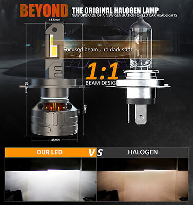 Kit Full Led Premium H4 80W 12V 24V 6000K 18000 Lumen 100% Canbus Piu Luminoso