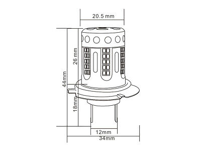 Lampada Led H7 PX26d 12V 21W Canbus Bianco Con Ventola In Testa Per Luce Fendin