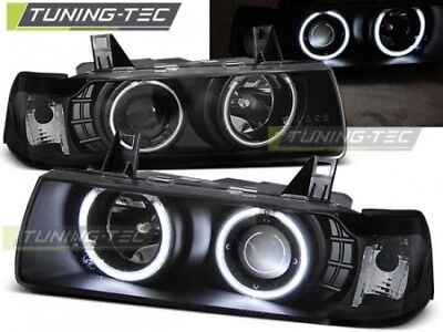 Coppia Fari Fanali Anteriori Tuning E36 12.90-08.99 Coupe ANGEL EYES Nero