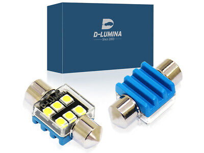 4 Lampada Led T11 Canbus 31mm 12V 2W Effettivo Con 6 Smd 3030 Bianco 6000K No