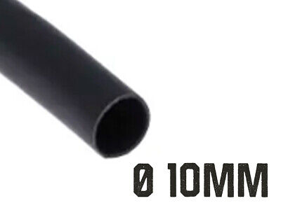 1 Metro Tubo Guaina Termorestringente Diametro 10mm Colore Nero <ul><li>Guaina