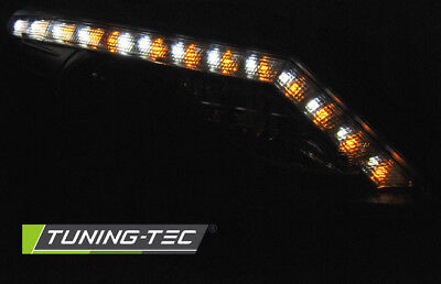Coppia Fari Fanali Tuning IBIZA 6J 06.2008 > 2012 DAYLIGHT Freccia LED Neri