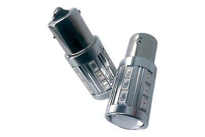Lampada Led BAY15S 12V 24V 21W S25 1156 Arancione 21 Smd 5730 Con Lente