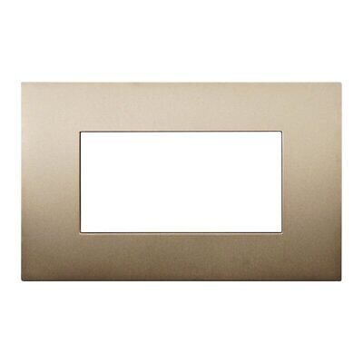 ETTROIT Placca Plastica Serie Venus 4P Colore Oro Compatibile Con Vimar Arke