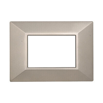 ETTROIT Placca Piramide Serie Moon 3P Colore Titanio Compatibile Con Bticino