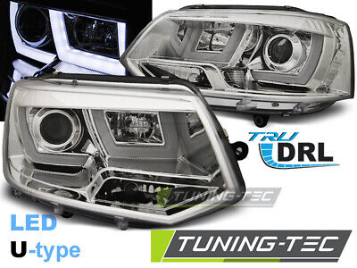 HEADLIGHTS U-LED LIGHT CHROME fits T5 2010-2015