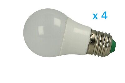 4 PZ Lampade Led E27 Bulbo 3W=30W Bianco Freddo Diametro 50mm Altezza 94mm <p