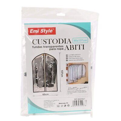 Confezione da 6 Porta Abiti Trasparenti in Plastica Antipolvere Protezione