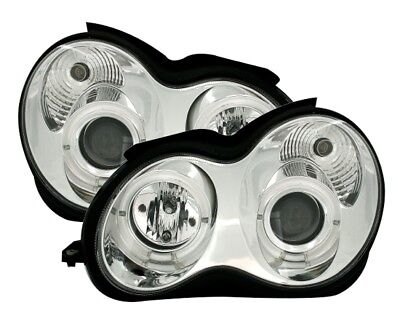 Coppia Fari Fanali Anteriori TUNING C W203 2000-2007 cromati
