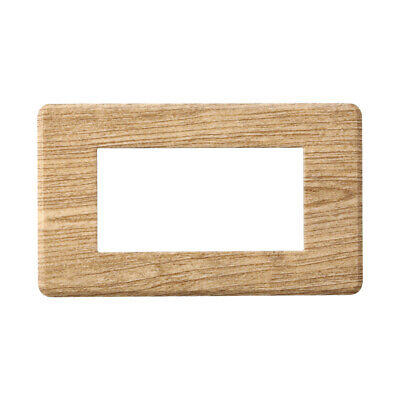 ETTROIT Placca Slim Sottile 4P Serie Moon Colore Legno Scuro Compatibile Con