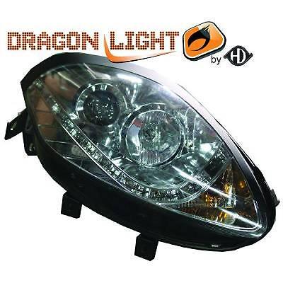 Coppia fari fanali anteriori TUNING BRAVO 07- cromati H1+H1 con motorino