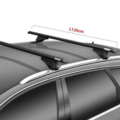 MENABO Tiger Black Barre Da Tetto Flush Rails 120cm (Rail Integrati) Made In