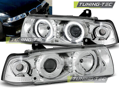 HEADLIGHTS ANGEL EYES CHROME fits E36 12.90-08.99 C/C