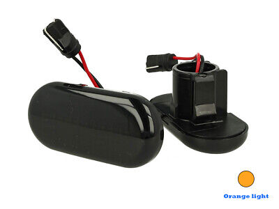 Kit Freccia Laterale a Led Side Marker Lente Nero Fume Luce Arancione Per