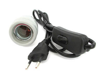 Kit Prova Per Lampada Led E27 Con Interrutore Spina Filo Lunga 180cm Base Ceram