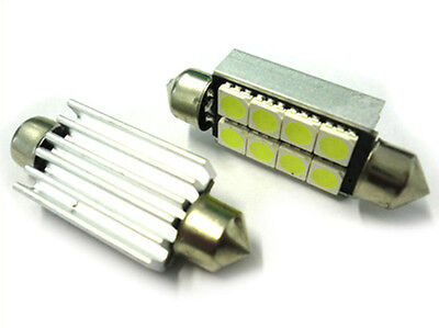 Lampadina Led Siluro Canbus T11 C5W 42mm 8 SMD 5050 12V Luci Targa Con Dissipato