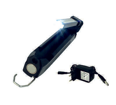 Lampada Led Officina Torcia Ricaricabile Pieghevole Snodabile Slim 9mm Calamita