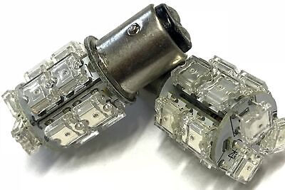 Coppia 2 Lampade Led BAY15D 1157 P21/5W Con 13 F5 Quadrato Colore Rosso 12V 2W