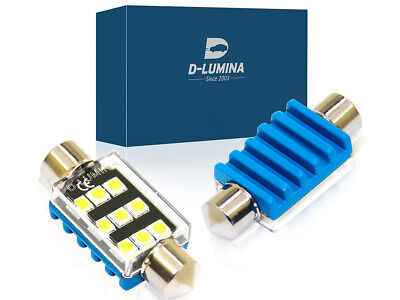 4 Lampada Led T11 Canbus 41mm 12V 2W Effettivo Con 6 Smd 3030 Bianco 6000K No