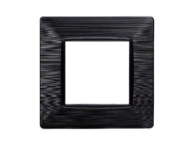 ETTROIT Placca Plastica Serie Starlight 2P Colore Nero Satinato Compatibile Con