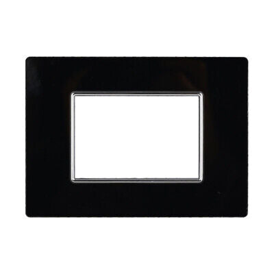 ETTROIT Placca In Vetro Serie Moon 3P Colore Nero Compatibile Con Bticino