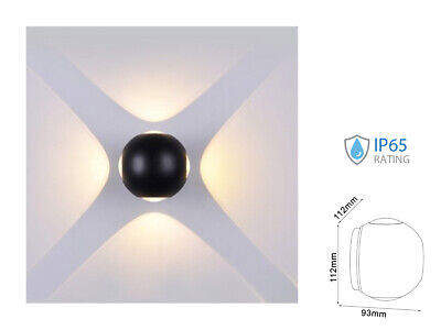 Applique Lampada LED da Muro Palla Sferica 4X1W 3000K Carcassa Nera