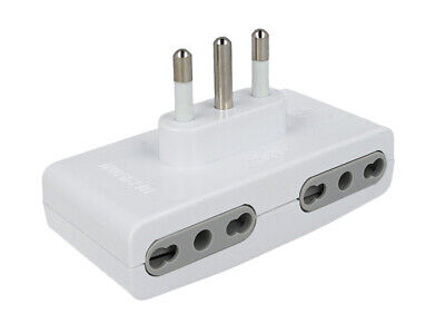 Adattatore Quadruplo Spina Grande 16A Con 4 Prese Bipasso 10/16A 2P+T Bianco SK