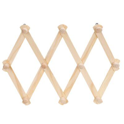 <ul> <li>Appendiabiti in Legno Estendibile con 10 Ganci, da Parete</li>