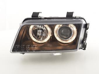 Coppia Fari Fanali Anteriori Tuning Angel Eyes A4 B5 95-99 nero