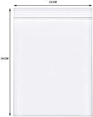 1000 Pezzi Buste Richiudibili con Zip a Pressione 12X19mm Trasparente Spessore